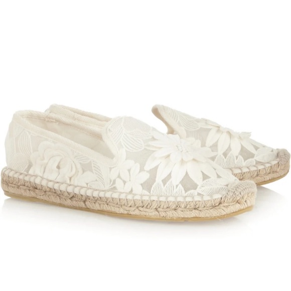 Tory Burch Darian Guipure Lace Espadrilles sz 7.5 - Picture 3 of 16